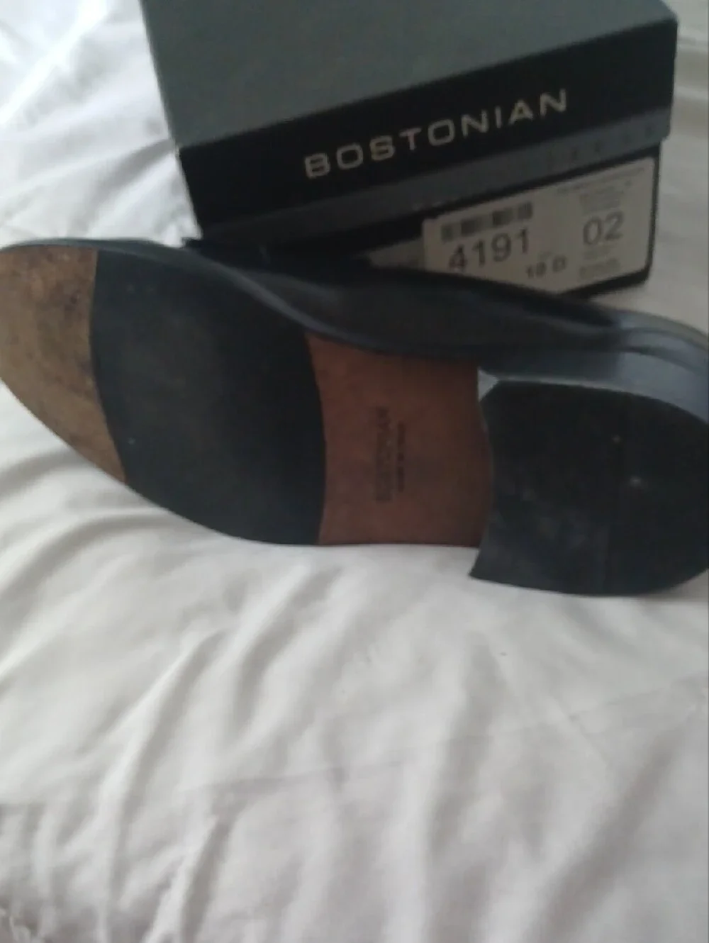 Bostonian Black Leather Tassel Slip-On Loafers